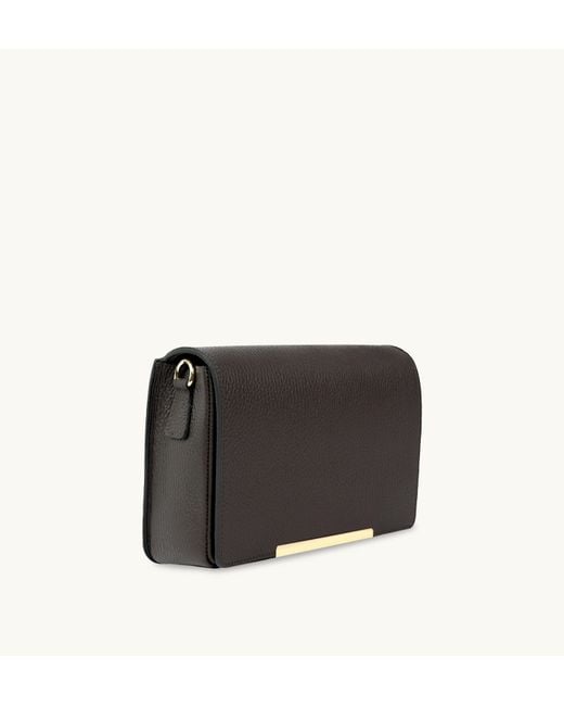 Apatchy London Black The Newbury Chocolate Leather Crossbody Bag
