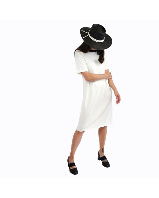 Zenzee White Silk Cashmere Tee Shirt Dress