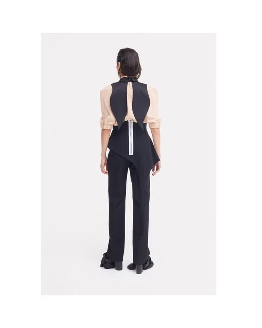 Julia Allert Black Oversized Satin Bib Collar