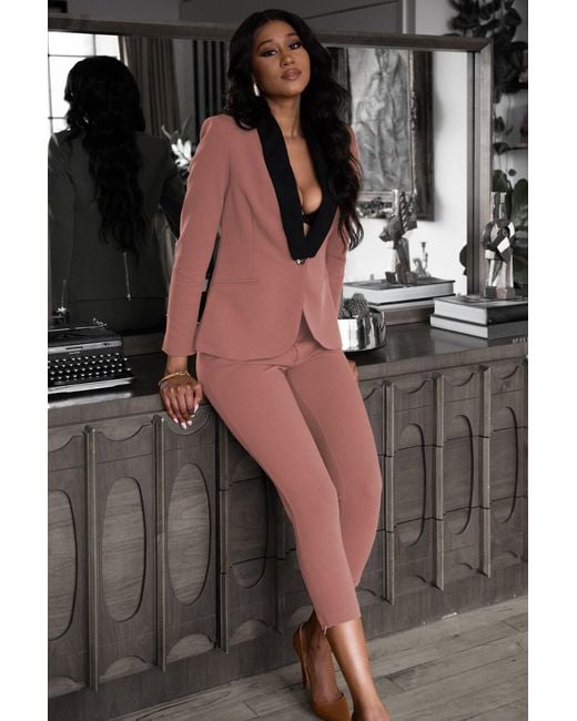 Layo G Tailored Stretch Boss Suit Set – Blush