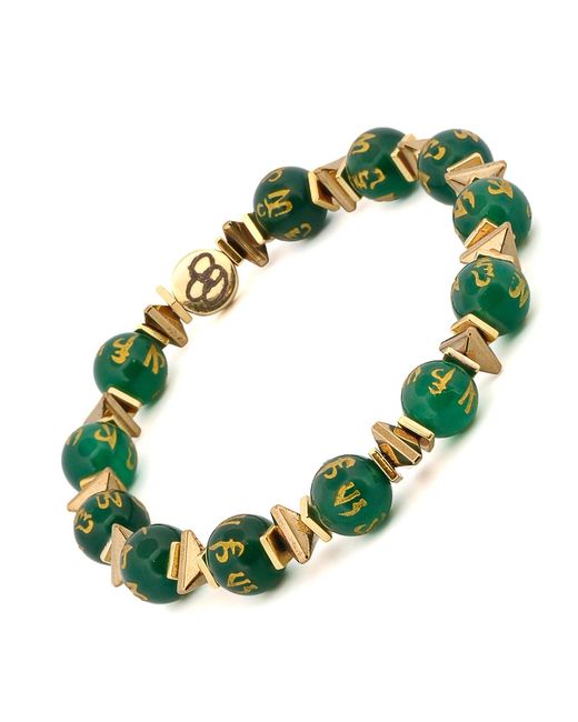 Ebru Jewelry Metallic Tibetan Mantra Yoga Meditation Beaded Bracelet Set