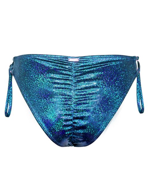 Enez Swim Blue Eden Adjustable Scrunch Bikini Bottom