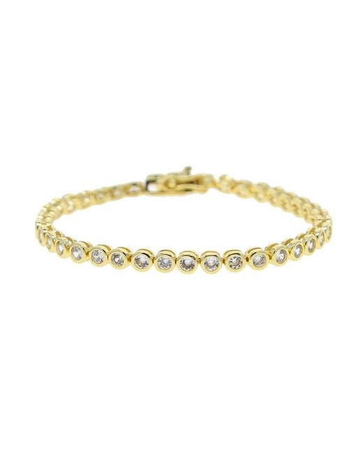 Nazzar Metallic Bezel Cut Tennis Bracelet