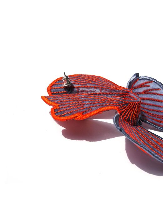 Nana Watanabe Click Flora Folded Dimensional Embroidered Earrings