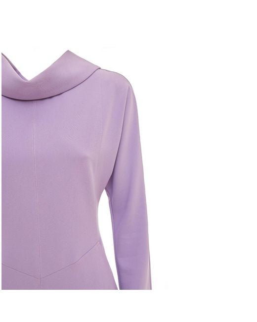 Julia Allert Purple Elegant Fitted Dress With A Flared Skirt Lavander