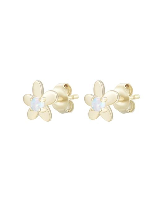 KAMARIA Metallic Mini Flower Opal Stud Earrings