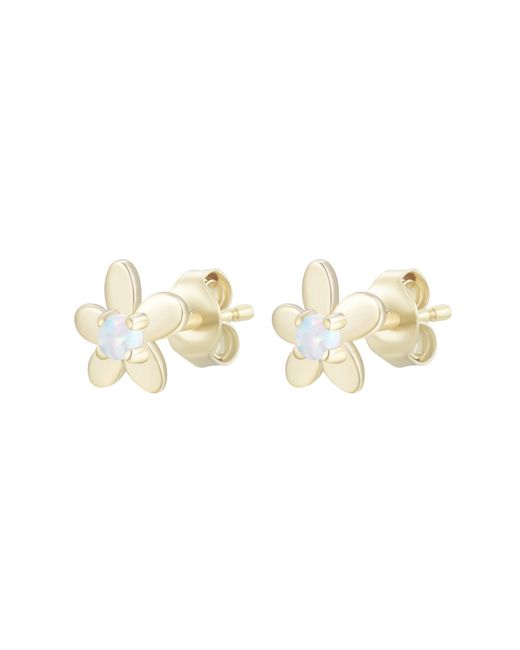 KAMARIA Metallic Mini Flower Opal Stud Earrings