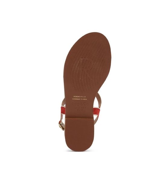 Rag & Co Brown Feodora Flat Slip-On Sandals By Rag & Co
