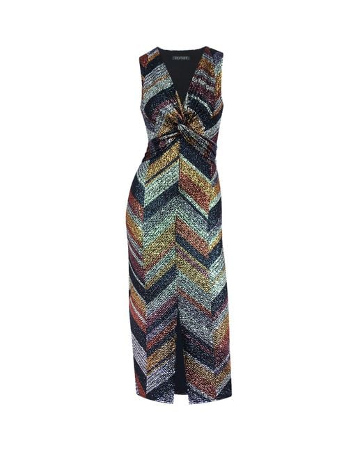 Me & Thee Multicolor Know The Ropes Metallic Stripe Dress