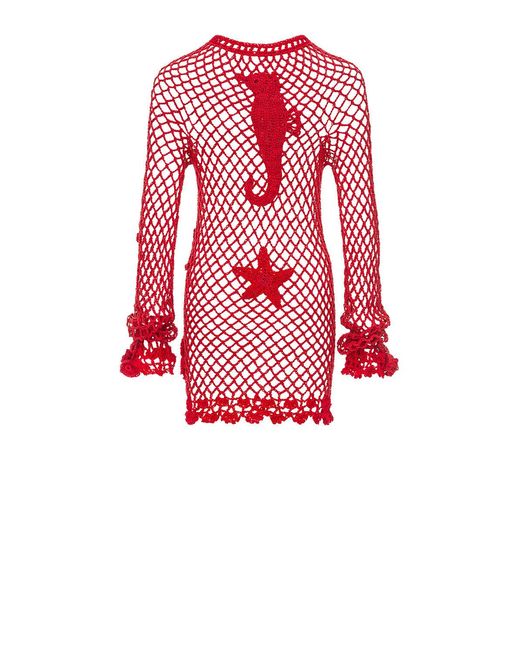 Andreeva Red Cherry Handmade Crochet Top & Cover-Up