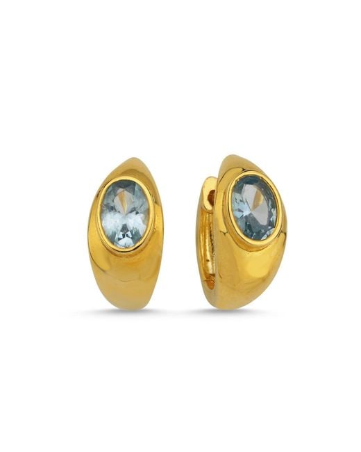 LINYA JEWELLERY Yellow Lina Drop Stone Huggie Earrings