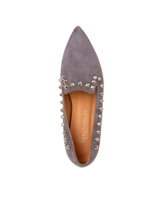 Beautiisoles by Robyn Shreiber Made in Italy Blue Celeste Suede Flat Loafer Comfortable And Classy
