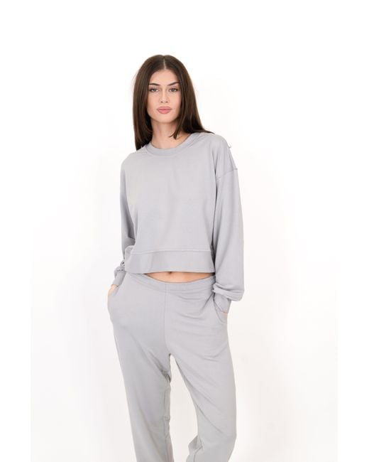 On/Off Essentials White The Solace Crew Neck Pullover