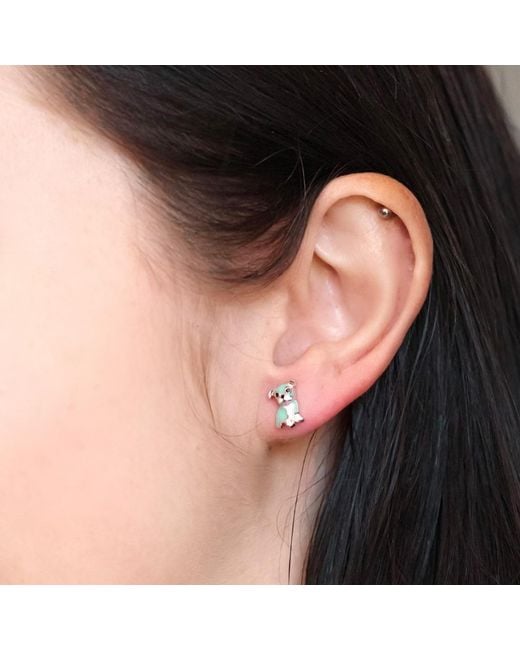 Cloud Haven Green Bulldog Stud Earrings