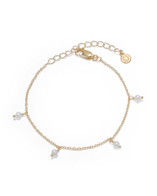 Jovonna London Metallic Kendra Pearl Drop Bracelet