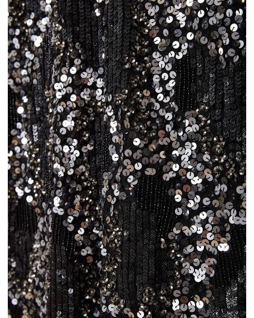 Rose & Nancy Black Eden Beaded Mini Dress