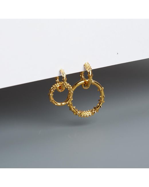 Kasun Metallic Small Double Hoop Earrings – Vermeil