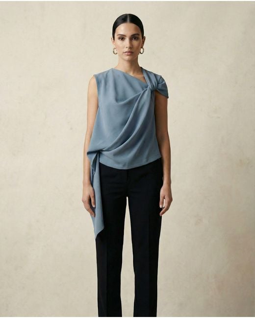 Lendrop Studios Blue Laurent Twisted Top Slate