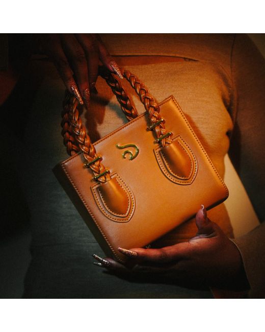 Mèsan Orange Oyin Boxy Tote With Hardware