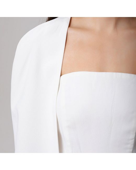 Smart and Joy White Minimalist Evening Cape