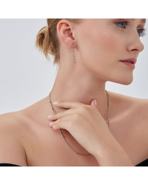 Spero London Metallic Dorica Sterling Multi Bead Drop Earring