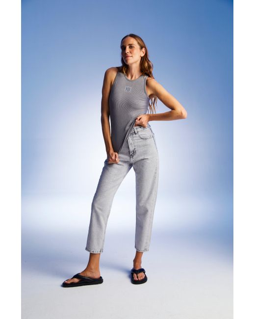 Nocturne Gray High-waisted Jeans