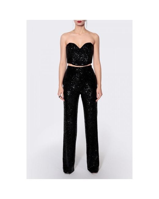 AGGI by HALEWSKI Black Lara Obsidian Sequined Corset