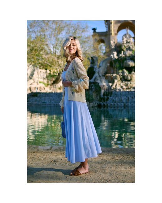 Saachi Natural Floral Embroidered Cardigan