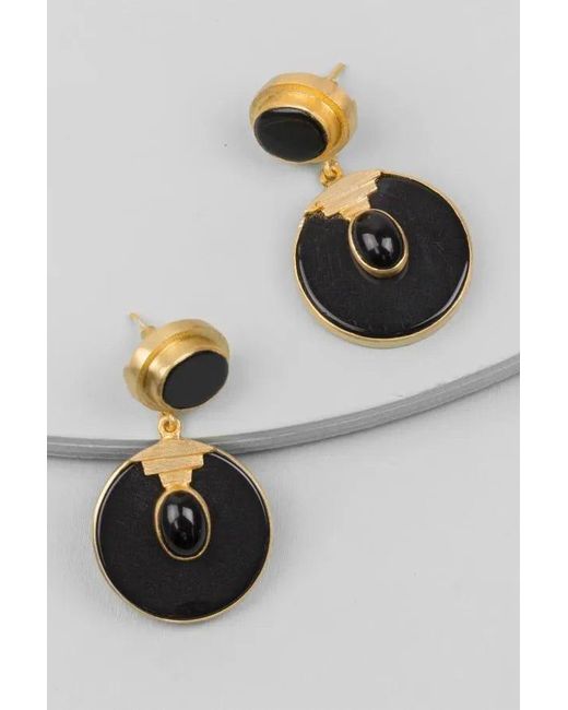 Saachi Black Taurus Earring