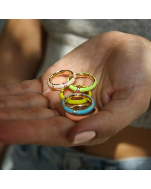 Leeada Jewelry Blue Lamill Enamel Stacking Ring