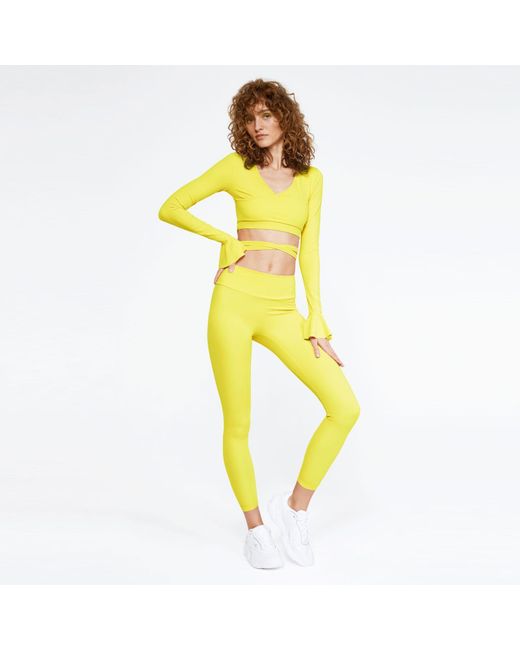 Yes Flâneuse Yellow Bethany Signature High Rise Silky Soft Leggings Blazing