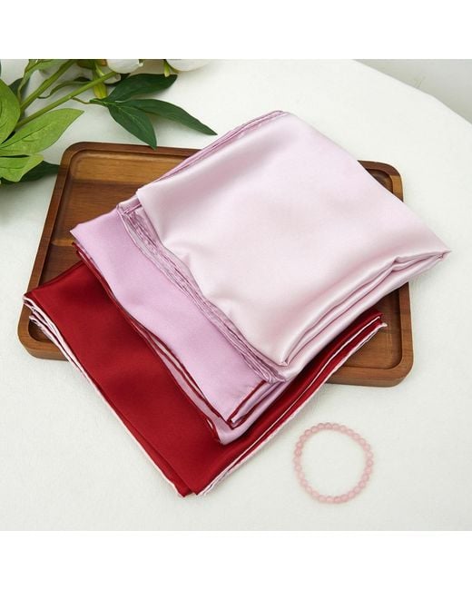 Soft Strokes Silk Pink Pure Silk Scarf Peony Solid Colour Collection Sorbet Large