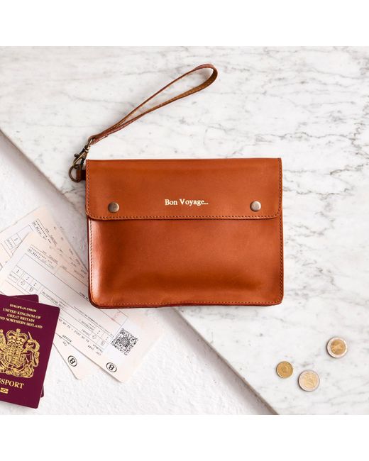 VIDA VIDA Brown Bon Voyage Tan Leather Travel Wallet