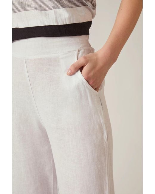 James Lakeland White Relaxed Linen Trousers