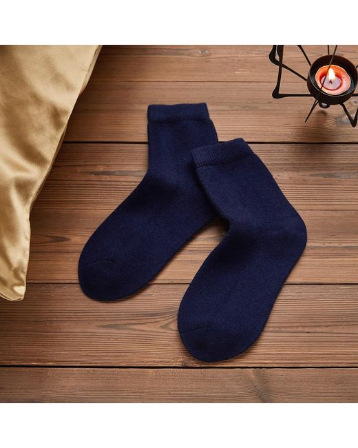 Soft Strokes Silk Blue Wool Quarter-Length Socks Set Of Two