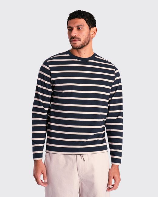 Far Afield Blue Breton Stripe T-Shirt for men