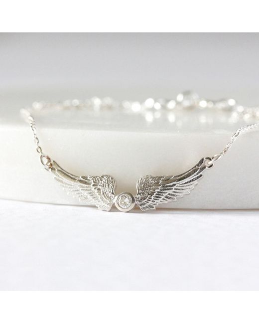 Lee Renee Metallic Guardian Angel Diamond Necklace –