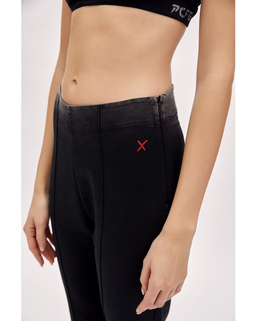 Pcfg Black Acid Washed Flare Sweatpant