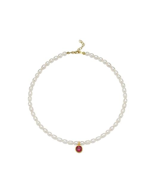 LINYA JEWELLERY Metallic Cosmic Big Pearl Zodiac Necklace Birthtone