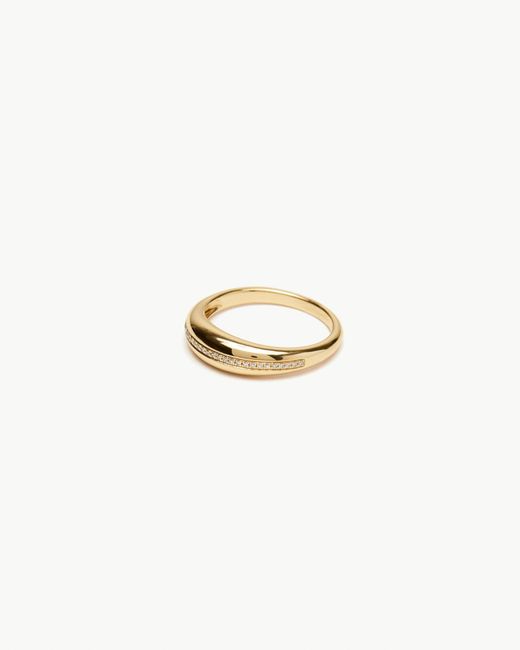 Öugie Metallic The Dome Ring With Diamond Line