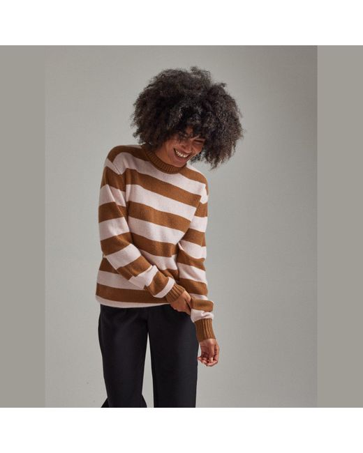 Salts Cashmere Brown Lofty Knit Crew Neck Sweater