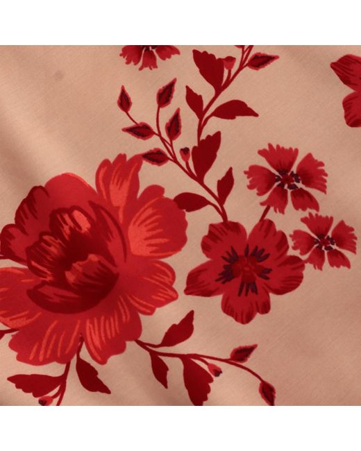2KStyle Red Dakota Floral Halterneck Satin Effect Blouse