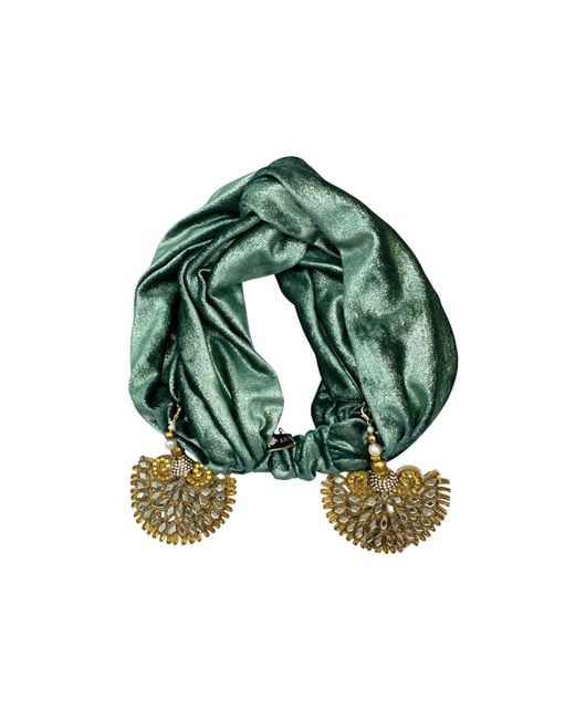 Julia Clancey Green Peacock Shimmy Turban Twist