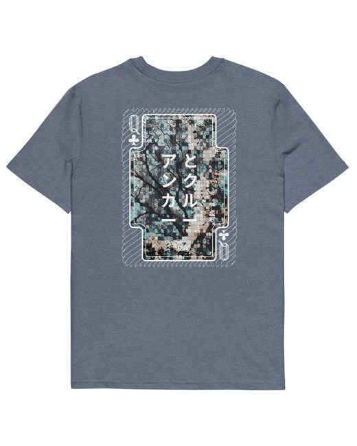 Anchor and Crew Blue Heather Three Japan Gurafiku Organic Cotton T-Shirt for men