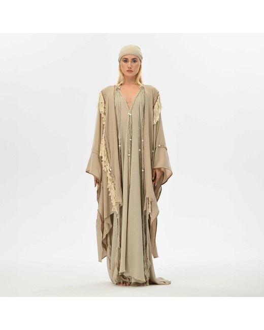 Zhenabia Natural Neutrals Sidra Poncho