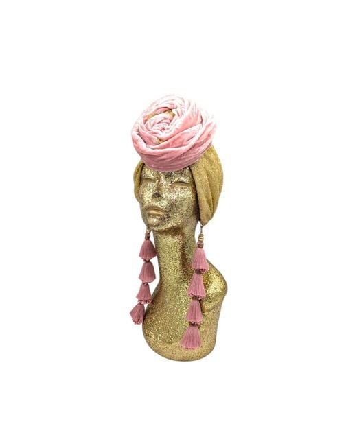 Julia Clancey Pink Edith Glitz Shimmy Dorado Turban