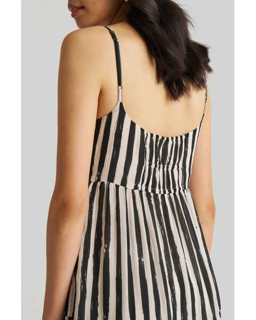 REISTOR Black Strappy Tiered Maxi Dress