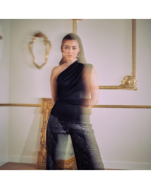 Me & Thee Black Magical Realism & Sliver Velvet Trousers