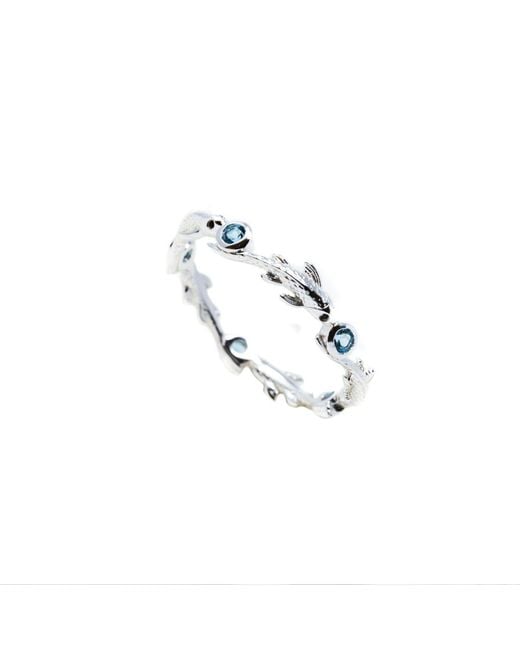 NASI SILVER White Eternity Neshama Fish Band- Topaz