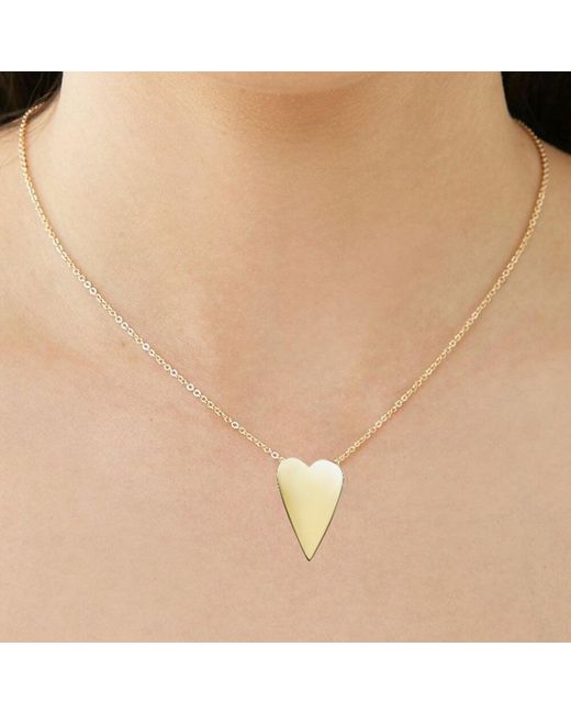 Genevive Jewelry White Rachel Glauber Plated Elongated Modern Shiny Heart Layering Necklace